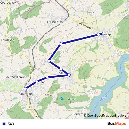 549 bus Line Map
