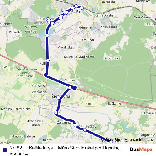 Nr. 82 bus Line Map