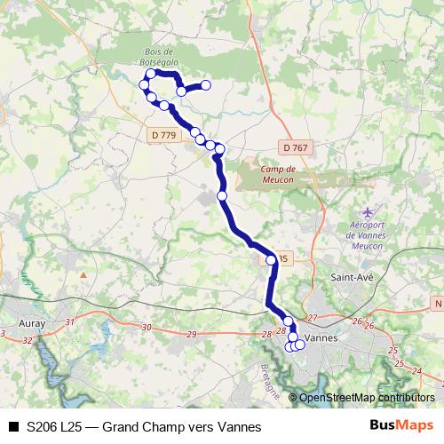 S206 L25 bus Line Map
