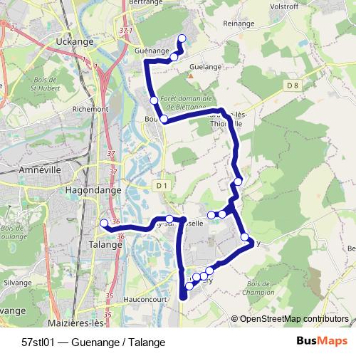 57stl01 bus Line Map