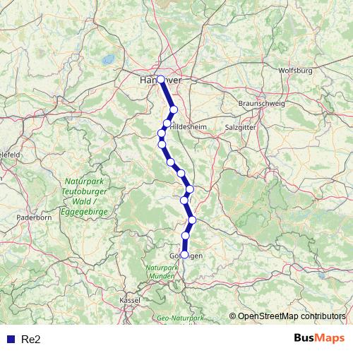 Re2 rail Line Map