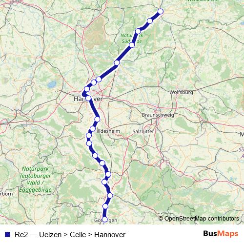 Re2 rail Line Map
