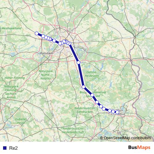 Re2 rail Line Map