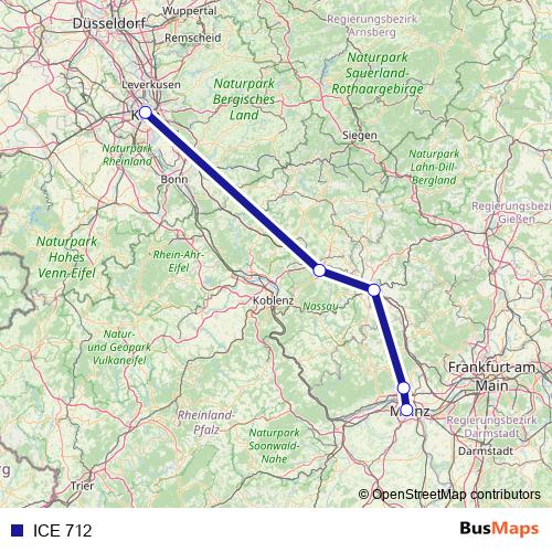 ICE 712 rail Line Map