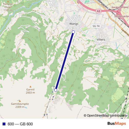 600 cable-car Line Map