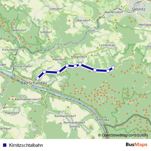 Kirnitzschtalbahn tram Line Map