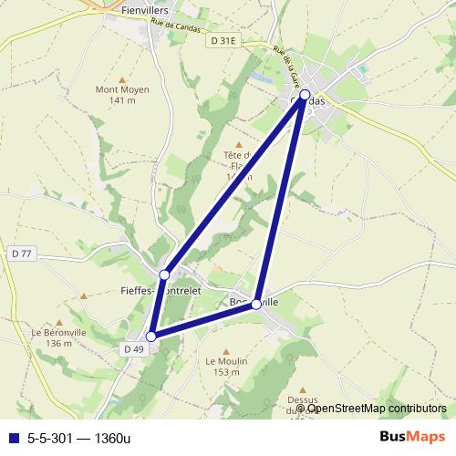 5-5-301 bus Line Map