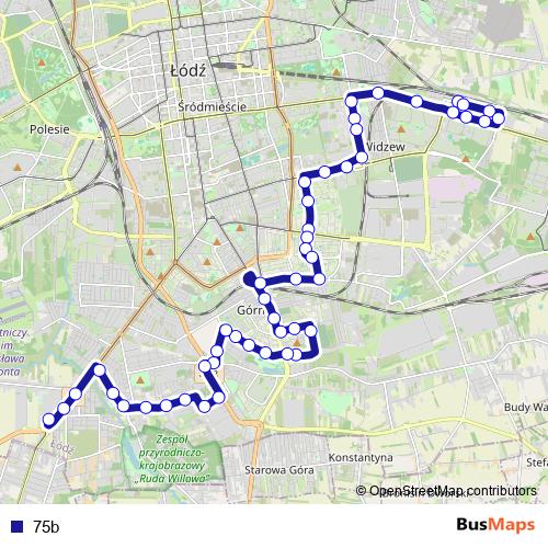 75b bus Line Map