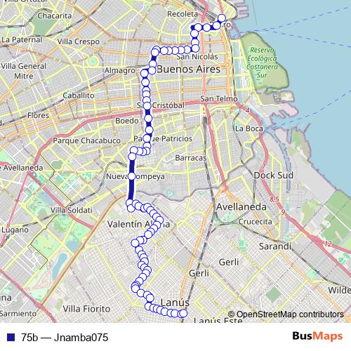 75b bus Line Map