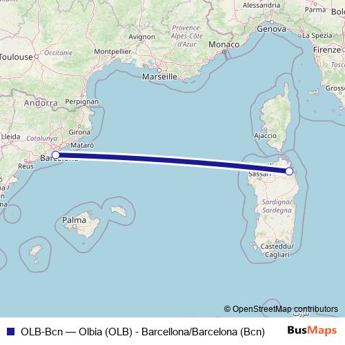OLB-Bcn air Line Map