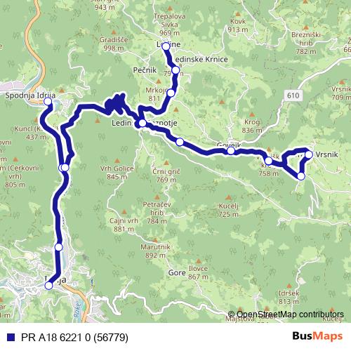 PR A18 6221 0 (56779) bus Line Map