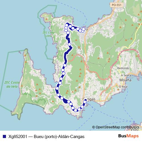 Xg852001 bus Line Map