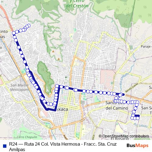 R24 bus Line Map