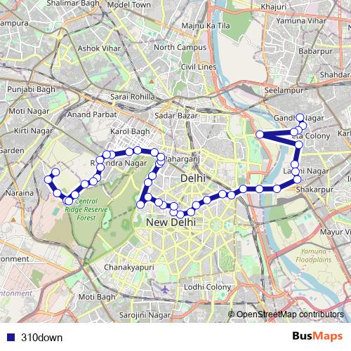 310down bus Line Map