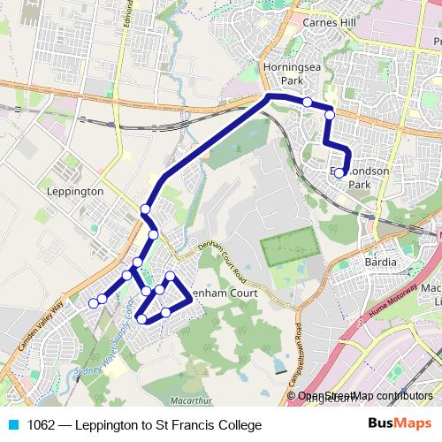 1062 bus Line Map