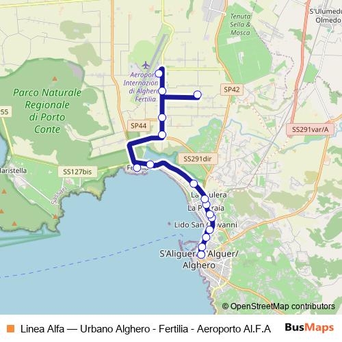 Linea Alfa bus Line Map