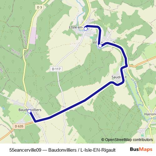 55eancerville09 bus Line Map