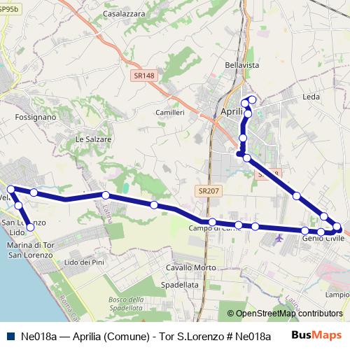 Ne018a bus Line Map