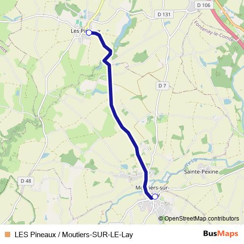 LES Pineaux / Moutiers-SUR-LE-Lay bus Line Map