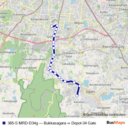 365-S MRD-D34g bus Line Map