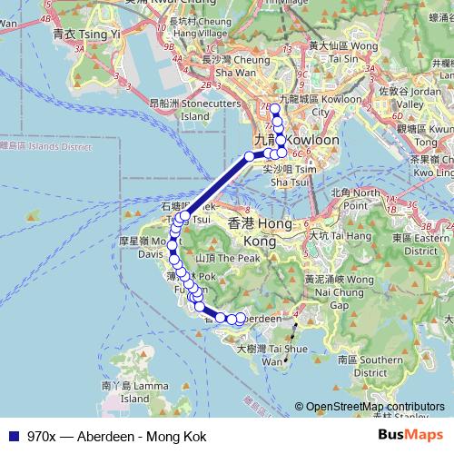 970x bus Line Map