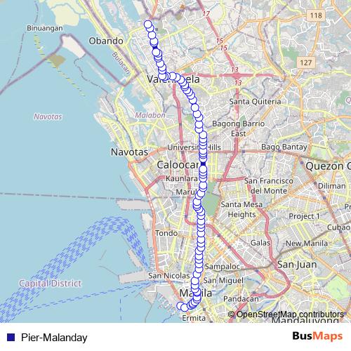 Pier-Malanday bus Line Map