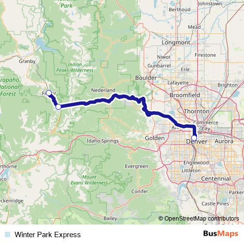 Winter Park Express rail Line Map