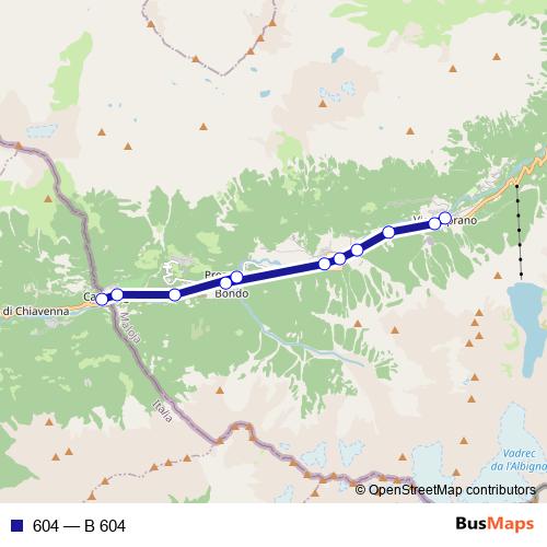 604 bus Line Map