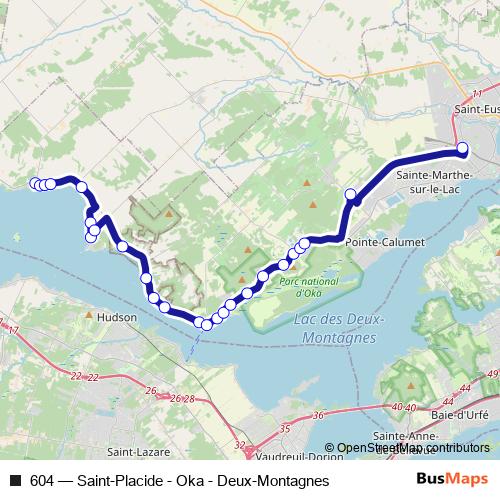 604 bus Line Map
