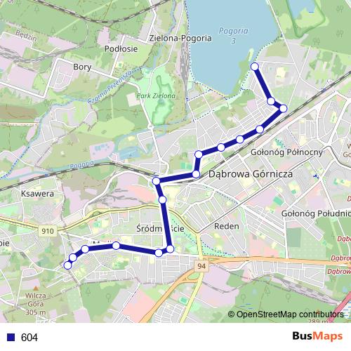 604 bus Line Map