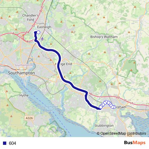604 bus Line Map