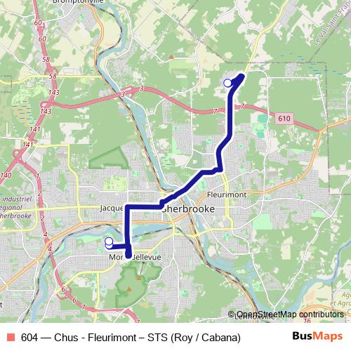604 bus Line Map