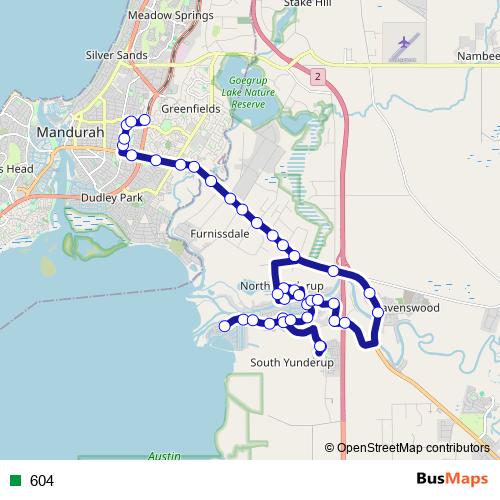 604 bus Line Map