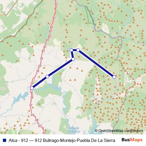 Alsa - 912 bus Line Map