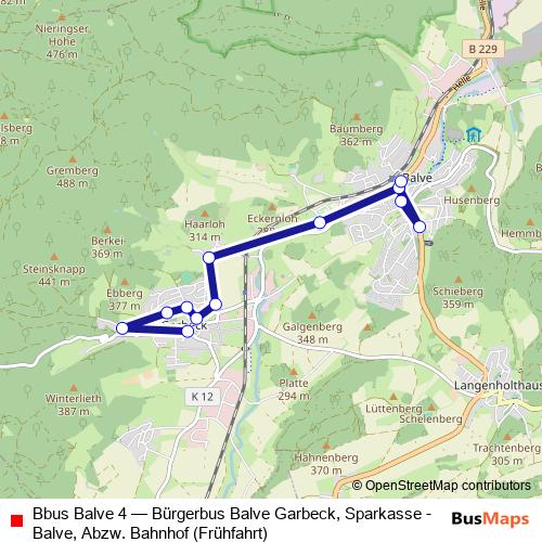 Bbus Balve 4 bus Line Map