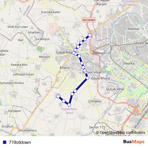 719stldown bus Line Map