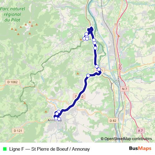 Ligne F bus Line Map