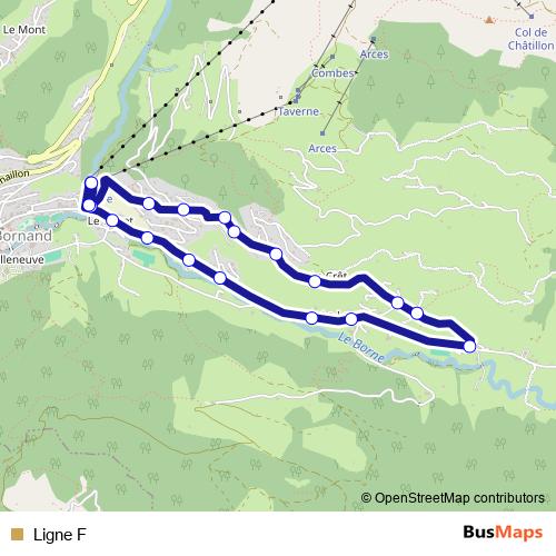 Ligne F bus Line Map