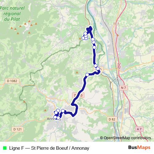 Ligne F bus Line Map