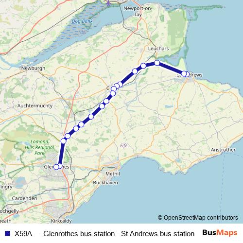 X59A bus Line Map