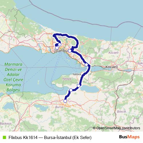 Flixbus Kk1614 bus Line Map