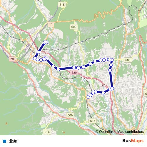 北線 bus Line Map