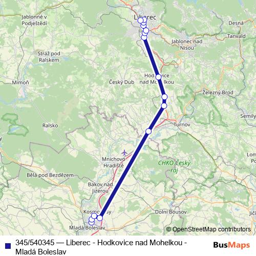 345/540345 bus Line Map