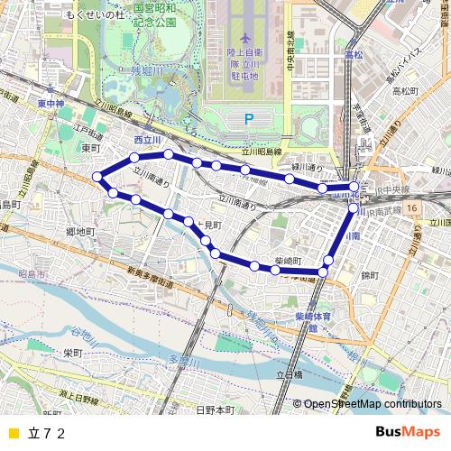 立７２ bus Line Map
