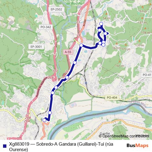 Xg883019 bus Line Map