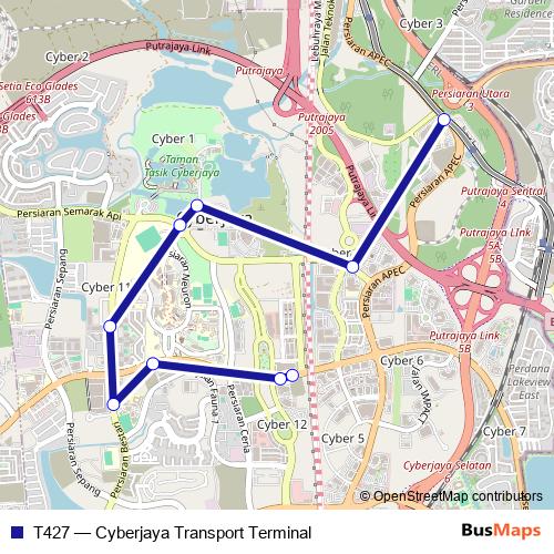 T427 bus Line Map
