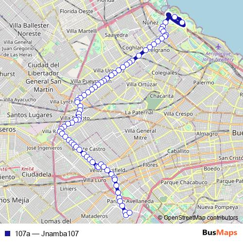 107a bus Line Map