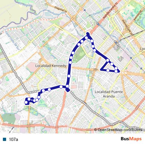 107a bus Line Map