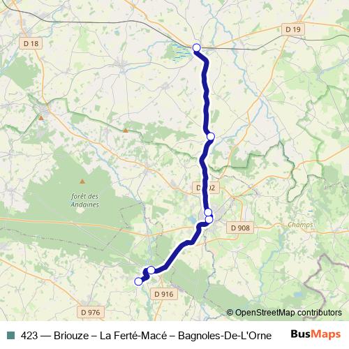 423 bus Line Map