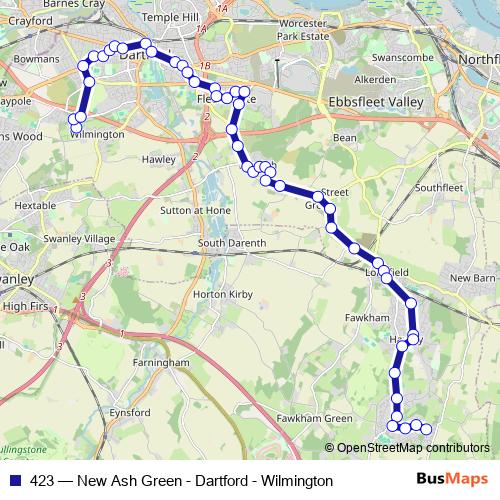 423 bus Line Map